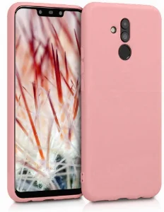 Huawei Mate 20 Lite Kılıf İnce Mat Esnek Silikon - Rose Gold