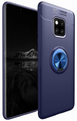 Huawei Mate 20 Pro Kılıf Renkli Silikon Yüzüklü Standlı Auto Focus Ravel Kapak - Mavi