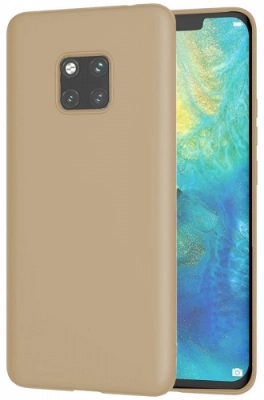 Huawei Mate 20 Pro Kılıf İnce Soft Mat Renkli Esnek Silikon Kapak - Gold