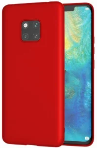 Huawei Mate 20 Pro Kılıf İnce Mat Esnek Silikon - Kırmızı