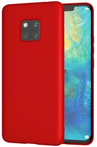 Huawei Mate 20 Pro Kılıf İnce Mat Esnek Silikon - Kırmızı