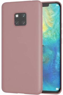 Huawei Mate 20 Pro Kılıf İnce Soft Mat Renkli Esnek Silikon Kapak - Rose Gold