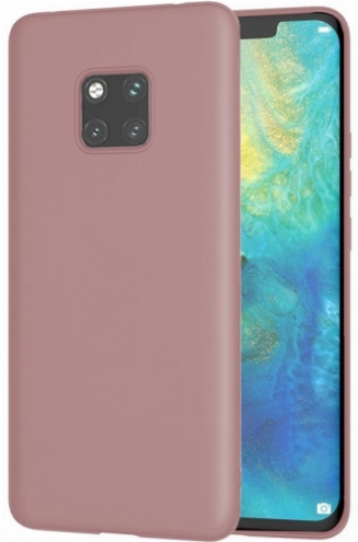 Huawei Mate 20 Pro Kılıf İnce Soft Mat Renkli Esnek Silikon Kapak - Rose Gold