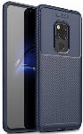 Huawei Mate 20 Pro Kılıf Silikon Parmak İzi Bırakmayan Karbon Soft Negro Kapak - Lacivert