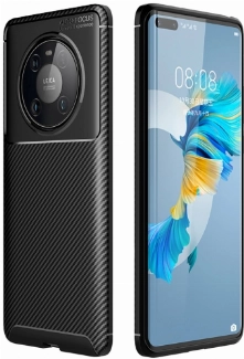 Huawei Mate 40 Pro Kılıf Silikon Parmak İzi Bırakmayan Karbon Soft Negro Kapak - Siyah