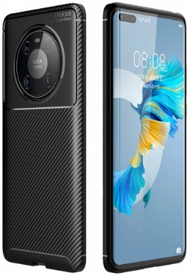 Huawei Mate 40 Pro Kılıf Silikon Parmak İzi Bırakmayan Karbon Soft Negro Kapak - Siyah