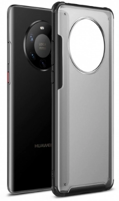 Huawei Mate 40 Pro Kılıf Volks Serisi Kenarları Silikon Arkası Şeffaf Sert Kapak - Siyah