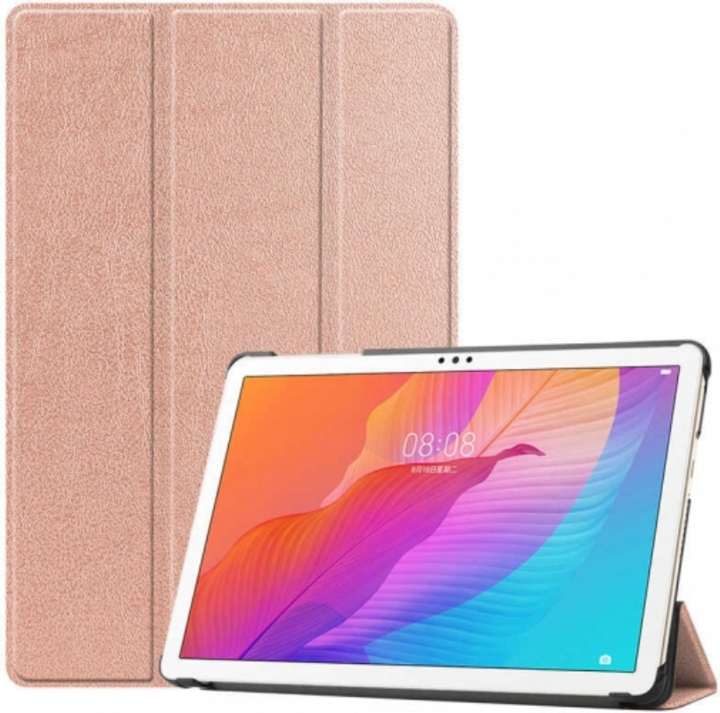 Huawei MatePad 10s Tablet Kılıfı Standlı Smart Cover Kapak - Rose Gold