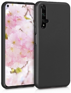 Huawei Nova 5T Kılıf İnce Soft Mat Renkli Esnek Silikon Kapak - Siyah