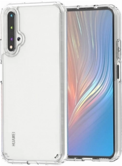 Huawei Nova 5T Kılıf Korumalı Kenarları Silikon Arkası Sert Coss Kapak  - Şeffaf