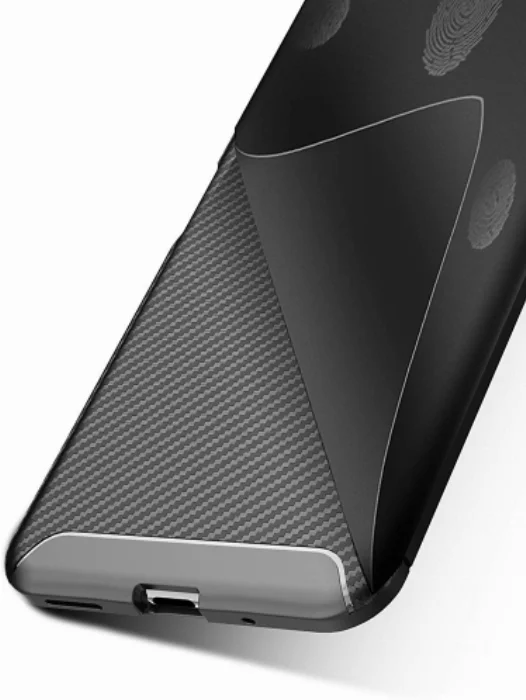 Huawei Nova 5T Kılıf Karbon Serisi Mat Fiber Silikon Negro Kapak - Siyah
