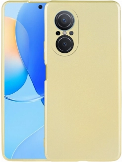 Huawei Nova 9 SE Kılıf İnce Soft Mat Renkli Esnek Silikon Kapak - Gold