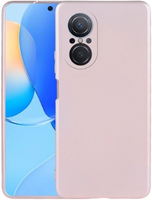 Huawei Nova 9 SE Kılıf İnce Soft Mat Renkli Esnek Silikon Kapak - Rose Gold