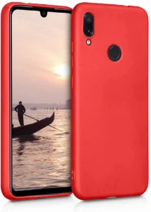 Huawei P Smart 2019 Kılıf İnce Mat Esnek Silikon - Kırmızı