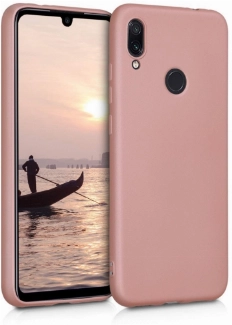 Huawei P Smart 2019 Kılıf İnce Soft Mat Renkli Esnek Silikon Kapak - Rose Gold