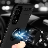 Huawei P Smart 2021 Kılıf Renkli Silikon Yüzüklü Standlı Auto Focus Ravel Kapak - Siyah