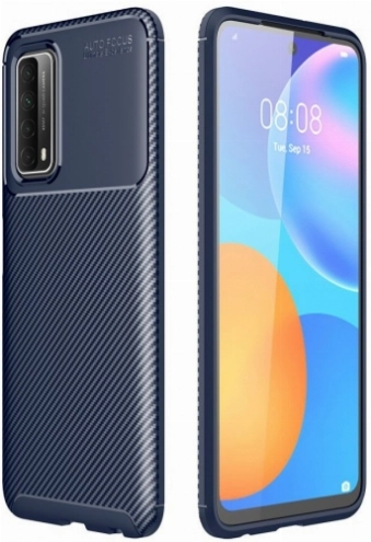 Huawei P Smart 2021 Kılıf Silikon Parmak İzi Bırakmayan Karbon Soft Negro Kapak - Lacivert