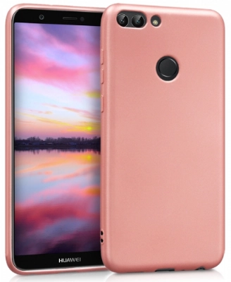 Huawei P Smart Kılıf İnce Soft Mat Renkli Esnek Silikon Kapak - Rose Gold