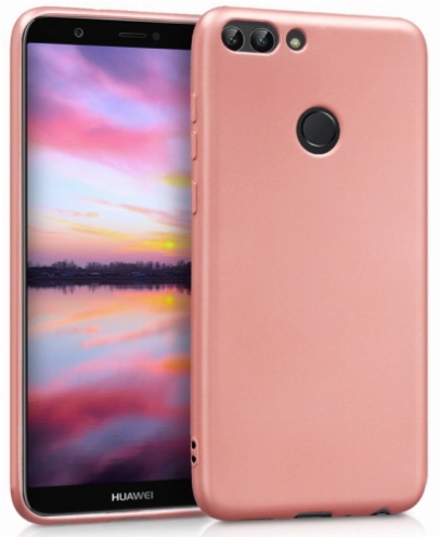 Huawei P Smart Kılıf İnce Soft Mat Renkli Esnek Silikon Kapak - Rose Gold