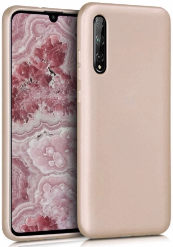 Huawei P Smart S Kılıf İnce Soft Mat Renkli Esnek Silikon Kapak - Gold