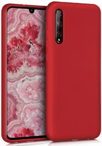 Huawei P Smart S Kılıf İnce Mat Esnek Silikon - Kırmızı