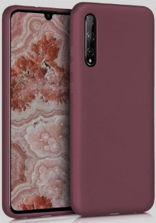 Huawei P Smart S Kılıf İnce Soft Mat Renkli Esnek Silikon Kapak - Mürdüm