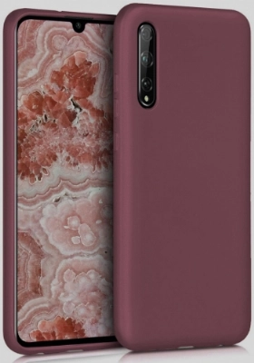 Huawei P Smart S Kılıf İnce Soft Mat Renkli Esnek Silikon Kapak - Mürdüm