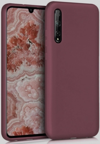 Huawei P Smart S Kılıf İnce Soft Mat Renkli Esnek Silikon Kapak - Mürdüm