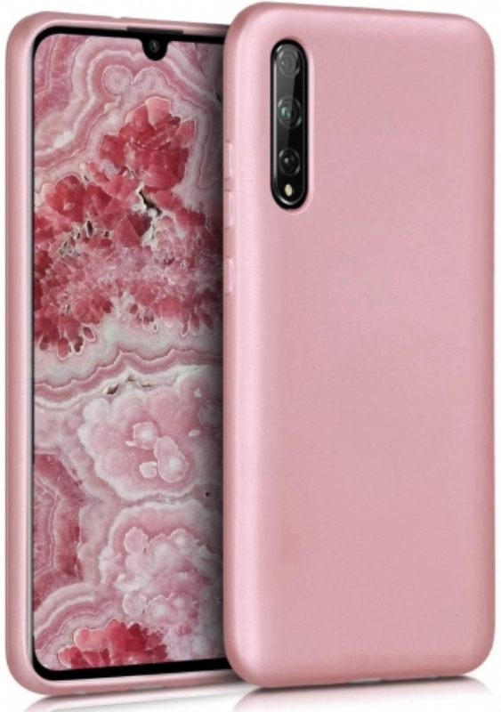 Huawei P Smart S Kılıf İnce Soft Mat Renkli Esnek Silikon Kapak - Rose Gold