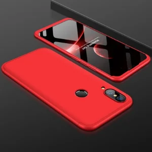 Huawei P20 Lite Kılıf 3 Parçalı 360 Tam Korumalı Rubber AYS Kapak  - Kırmızı