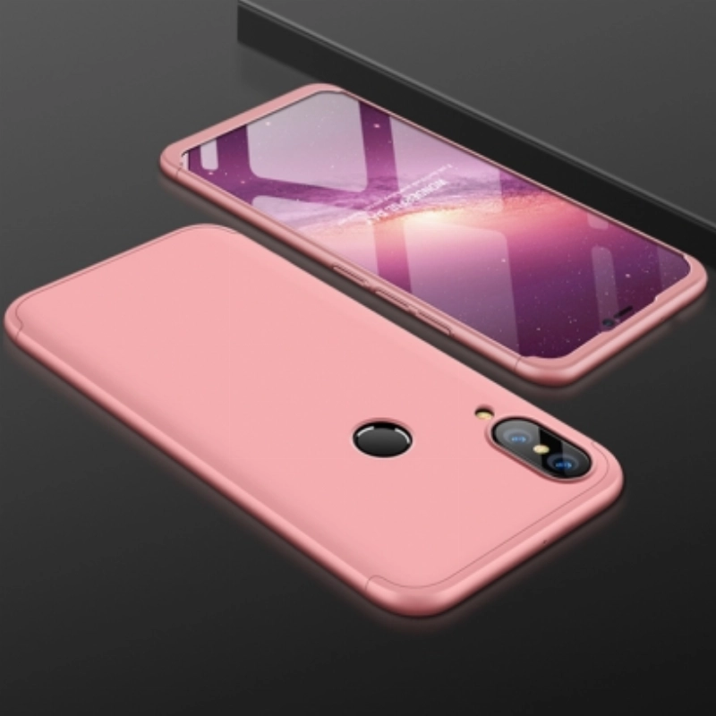 Huawei P20 Lite Kılıf 3 Parçalı 360 Tam Korumalı Rubber AYS Kapak  - Rose Gold