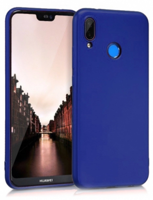 Huawei P20 Lite Kılıf İnce Soft Mat Renkli Esnek Silikon Kapak - Lacivert