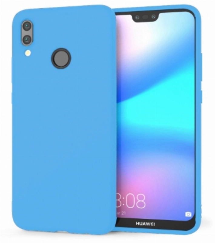 Huawei P20 Lite Kılıf İnce Soft Mat Renkli Esnek Silikon Kapak - Mavi