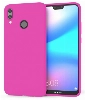 Huawei P20 Lite Kılıf İnce Soft Mat Renkli Esnek Silikon Kapak - Pembe