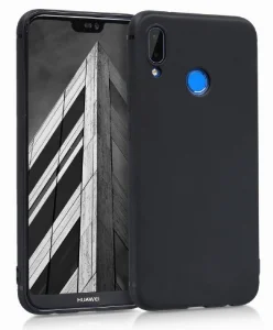 Huawei P20 Lite Kılıf İnce Mat Esnek Silikon - Siyah