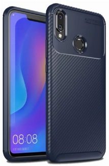 Huawei P20 Lite Kılıf Silikon Parmak İzi Bırakmayan Karbon Soft Negro Kapak - Lacivert