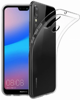 Huawei P20 Lite Kılıf Ultra İnce Kaliteli Esnek Silikon 0.2mm - Şeffaf