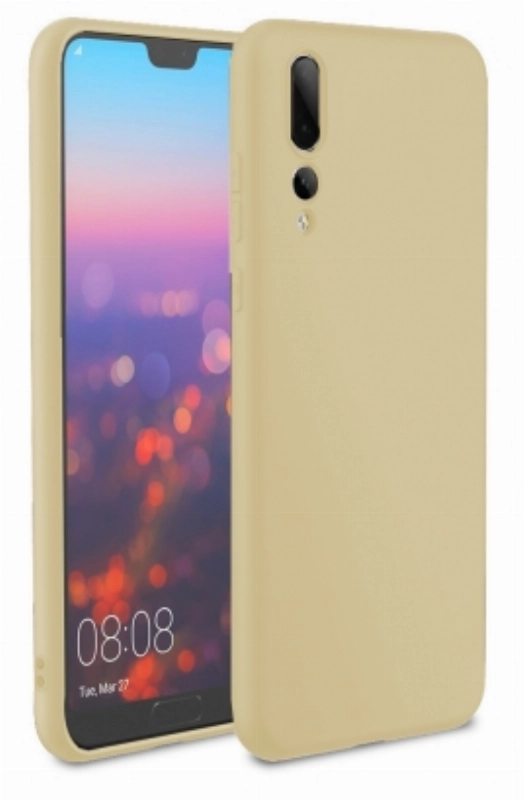 Huawei P20 Pro Kılıf İnce Soft Mat Renkli Esnek Silikon Kapak - Gold