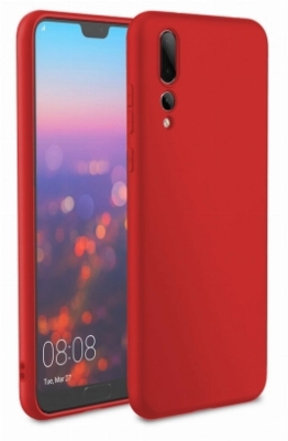 Huawei P20 Pro Kılıf İnce Soft Mat Renkli Esnek Silikon Kapak - Kırmızı