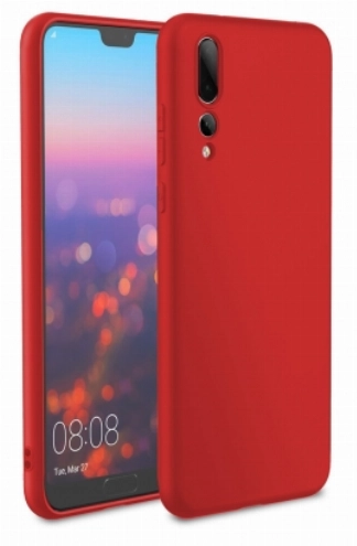 Huawei P20 Pro Kılıf İnce Soft Mat Renkli Esnek Silikon Kapak - Kırmızı