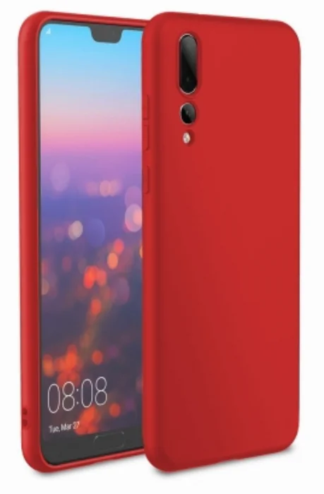 Huawei P20 Pro Kılıf İnce Mat Esnek Silikon - Kırmızı