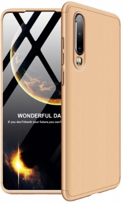 Huawei P30 Kılıf 3 Parçalı 360 Tam Korumalı Rubber AYS Kapak  - Gold