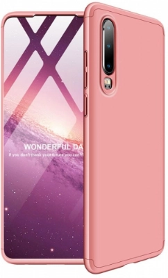 Huawei P30 Kılıf 3 Parçalı 360 Tam Korumalı Rubber AYS Kapak  - Rose Gold