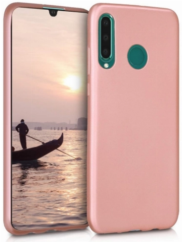 Huawei P30 Lite Kılıf İnce Soft Mat Renkli Esnek Silikon Kapak - Rose Gold