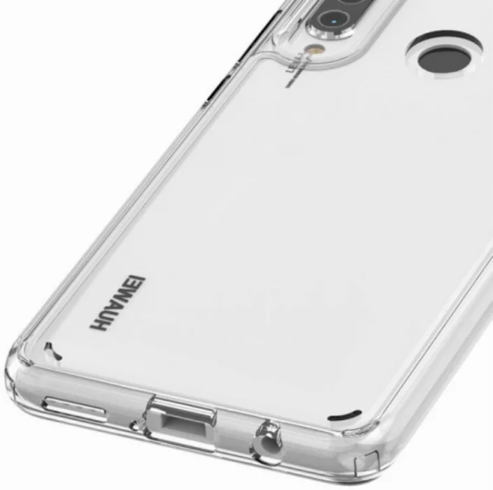 Huawei P30 Lite Kılıf Korumalı Kenarları Silikon Arkası Sert Coss Kapak  - Şeffaf