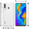 Huawei P30 Lite Kılıf Korumalı Kenarları Silikon Arkası Sert Coss Kapak  - Şeffaf