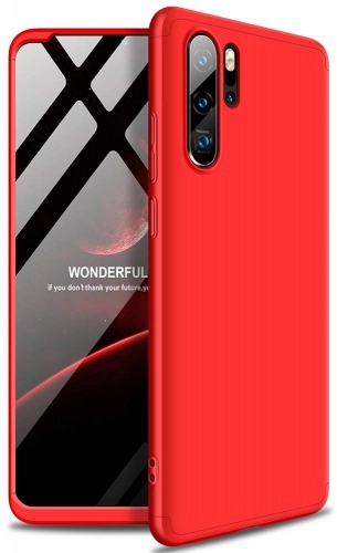 Huawei P30 Pro Kılıf 3 Parçalı 360 Tam Korumalı Rubber AYS Kapak  - Kırmızı