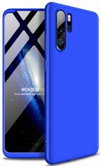 Huawei P30 Pro Kılıf 3 Parçalı 360 Tam Korumalı Rubber AYS Kapak  - Mavi