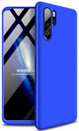 Huawei P30 Pro Kılıf 3 Parçalı 360 Tam Korumalı Rubber AYS Kapak  - Mavi