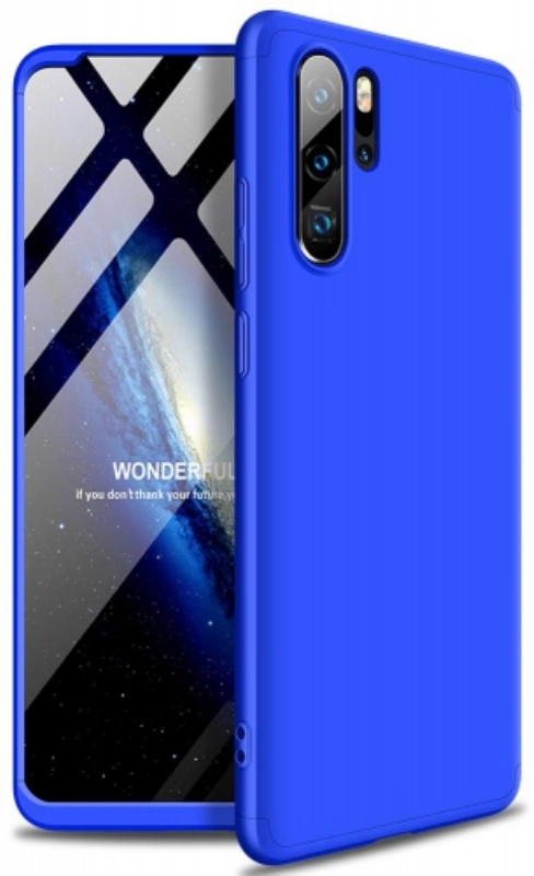 Huawei P30 Pro Kılıf 3 Parçalı 360 Tam Korumalı Rubber AYS Kapak  - Mavi